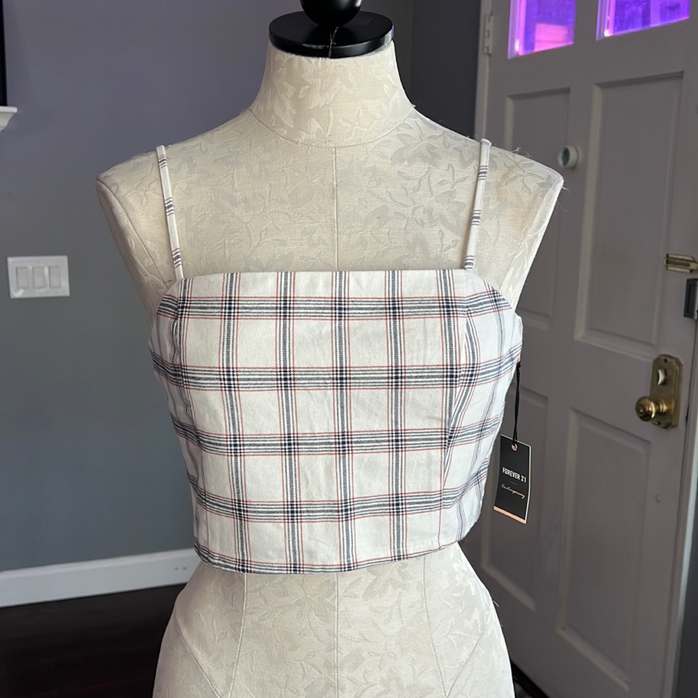 Forever 21 Checkered Crop Cami Top